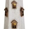 Goodsright Decor Wooden Lighthouse with Lights Nautical Tabletop Figurine Beach Themed Ornaments - Lighted Tower Light Wood Home D??cor Party Decoration (Brown)
