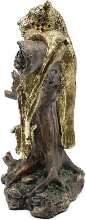 Goodsright Decor Leopard Hunting Antelope Statues, Wild Animal Jaguar Cheetah Figurines Decor, Predator Art Sculptures, Creative Decoration for Living Room Office, Resin 11''