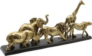 Goodsright Decor Leopard Hunting Antelope Statues, Wild Animal Jaguar Cheetah Figurines Decor, Predator Art Sculptures, Creative Decoration for Living Room Office, Resin 11''