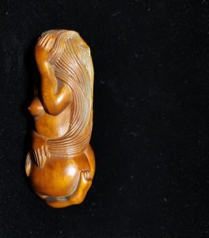 61PGSJPTEiL._AC_SL1200 Goodsright Decor Vintage Wooden Sculpture Statuette Figures Home Decor Sexy Woman Carving Beauty People Classy Female Statue Naked Christmas Ornaments Good Luck Boxwood