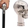 Goodsright Decor Solid Brass Hand Crafted Skull, Spyglass, Compass, Stem Engine, Clock Handel Walking Stick Hardwood Shaft Cane, Decorative Cane, Walking Cane, Walking Stick, Carved Cane, Unique Cane