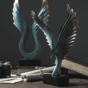 Goodsright Decor Resin Angel Wings,Simulated Abstract Open Eagle Art Model,Modern Nordic Decoration,Resin Sculpture Statue Ornaments, Home Decor,Wings,TV,Wine Cabinet (02)