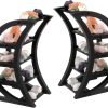 Goodsright Decor 2-Pack Wooden Crescent Moon Shelf Crystal Shelf Holder Display Moon Decor Shelves for Stones and Essential Oil Bedroom Living Room Bathroom
