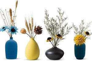 Goodsright Decor Small Ceramic Vase Decorative, Set of 4 Flower Bud Vases