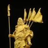61QZVgLGoKL._AC_SL1500 Goodsright Decor Wood Carving God of Wealth Guan Yu with Flag Statue,Feng Shui Decor Guan Gong Statue Tabletop Shelf Decor,Guan Yun Chang Figurines Home Office Decor