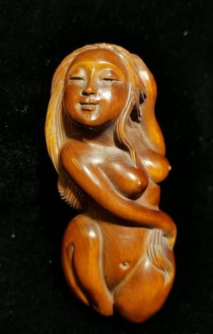 61RCt34qDLL._AC_SL1200 Goodsright Decor Vintage Wooden Sculpture Statuette Figures Home Decor Sexy Woman Carving Beauty People Classy Female Statue Naked Christmas Ornaments Good Luck Boxwood