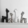Goodsright Decor Abstract Deer Figurines for Interior Home Desktop Decoration Electroplated Ceramics Art Animals Statue Crafts Modern Home Decor (Color : Deer D, Size : Medium)
