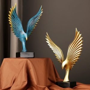 Goodsright Decor Resin Angel Wings,Simulated Abstract Open Eagle Art Model,Modern Nordic Decoration,Resin Sculpture Statue Ornaments, Home Decor,Wings,TV,Wine Cabinet (02)