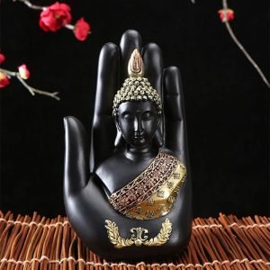 Goodsright Decor Buddha Sculpture in The Palm, Resin Handicraft Buddha Sculpture, Suitable for Home Office Decoration and Art Collection