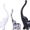 Goodsright Decor Exquisite Ceramic Elephant Family Statues: Decorative Elephant Figurines & Sculptures, Perfect for Home Decoration - Available in Elegant Black, White, Silver, and Gold (Assorted)