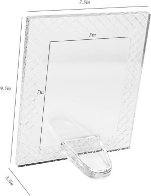 Goodsright Decor 5x7Inch Wedding Frame of Keepsake Photo Frames, Picture Frames with Embossed Design, Tabletop Display Decor Frame(Fit 5x7 Max Photos), Clear with Gift Box