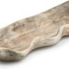 Goodsright Decor Wavy Live Edge Wooden Dough Bowl for Decor 16" L Natural Root Wood Hand Carved Decorative Wooden Farmhouse Fruit Bowl, Home Decoration Centerpiece, Dining Room Table Display Bowl