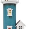 Goodsright Decor Wooden Lighthouse with Lights Nautical Tabletop Figurine Beach Themed Ornaments - Lighted Tower Light Wood Home D??cor Party Decoration (Brown)