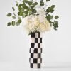 Goodsright Decor Large Checkered Vase, Modern Home Decor, Decorative Ceramic Flower Vase, Aesthetic Black & White Room Decor for Office, Bedroom, Living Room (11.25?? Tall)