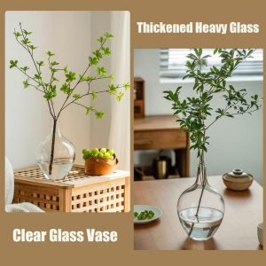 Goodsright Decor 11" Large Glass Vase for Decor,Clear Glass Vase for Plants Stems Branches,Glass Jug Vase for Home Decor,Shelf Decor,Mantel Decor,Medium(vase only)