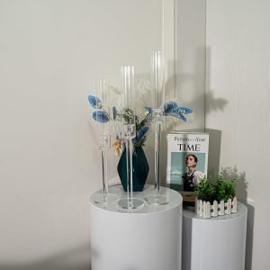 Goodsright Decor Candle Holder Set of 6 for Table Centerpiece, Candlestick Holders for Wedding Christmas Living Room Centerpieces Decor, Clear Candle Stick Holders, Acrylic Fit for LED Candles