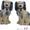 Goodsright Decor Hand Painted Blue and White Porcelain Dog Pair of Small Figurines Home D??cor