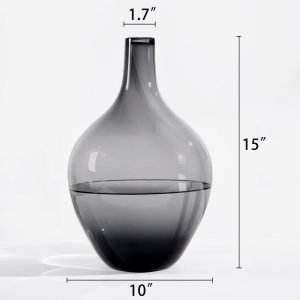 Goodsright Decor Large Glass Vase,Floor Vase Decorative Tall,Black Grey Glass Vase for Flowers, Clear Glass Vase,Decorative Bubble Vase for Farmhouse Home Floor Room Decor,Housewarming Gift,15inch