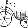 Goodsright Decor Wrought Iron Wall Hanging Decor, Bicycle Flower Basket Wall Mounted Flower Stand Display Rack for Home Decor, Unique Art Ornaments Classic Retro Style for Home