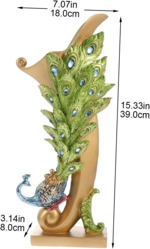 Goodsright Decor 1 Pc Vase Ornaments Christmas Ornament Dinning Table Vase Peacock Figurine Peacock Sculpture Creative Flower Vases Peacock Flower Vase Contemporary Flower Stand Resin Simple Lovers