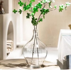 Goodsright Decor 11" Large Glass Vase for Decor,Clear Glass Vase for Plants Stems Branches,Glass Jug Vase for Home Decor,Shelf Decor,Mantel Decor,Medium(vase only)