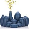 Goodsright Decor Navy Blue Ceramic Small Vases for Decor,10 Pack Blue Tiny vases for Flowers, Boho Small vases for centerpieces, Mini Bud Pampas Grass vases for Decor, for Coffee Table Entryway Bookshelf