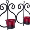 61dRF2BkCuL._AC_SL1500 Goodsright Decor Set of 2 Decorative Wall Sconce/Candle Holder with Red Glass and Free T-Light Candles