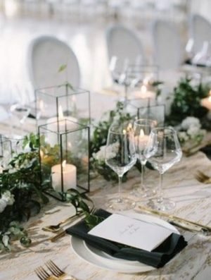 Goodsright Decor Set of 3 Square Glass Hurricane Candle Holders, Clear Glass Framed in Black-Finish Brass, Great for Home Decor and Wedding,Holiday Decor. Tempered Glass