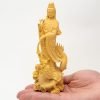 61gIwYHfJ4L._AC_SL1500 Goodsright Decor Dragon Guanyin Wooden Buddha Statue, Solid Wood Carved Bodhisattva, Living Room Decor, Antique Wood Happy Buddha, Home Ornament (Black, 6.3 Inches)