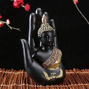 Goodsright Decor Buddha Sculpture in The Palm, Resin Handicraft Buddha Sculpture, Suitable for Home Office Decoration and Art Collection