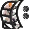 Goodsright Decor 2-Pack Wooden Crescent Moon Shelf Crystal Shelf Holder Display Moon Decor Shelves for Stones and Essential Oil Bedroom Living Room Bathroom