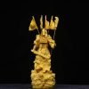 61k2ft_IPzL._AC_SL1500 Goodsright Decor Wood Carving God of Wealth Guan Yu with Flag Statue,Feng Shui Decor Guan Gong Statue Tabletop Shelf Decor,Guan Yun Chang Figurines Home Office Decor
