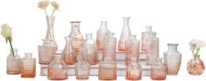 Goodsright Decor Glass Bud Vase Set of 30, Small Flower Vases, Glass Vases for Centerpieces, Vintage Home Table Decorations Bud Vases (30 Pcs, Amber)