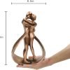 Goodsright Decor Romantic 7th Anniversary, Resin Modern Couple Sculpture & Metal Rose with Stand - Wedding Anniversary Birthday Valentine's Day Gifts for Wife Girlfriend