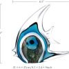 Goodsright Decor Blue Stripe Tropical Fish Glass Sculpture Home Tabletop Decoration, Christmas Birthday Gift