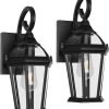 Goodsright Decor Outdoor Wall Lantern, Exterior Wall Light Fixtures, Black Porch Light with Tempered Glass, Anti-Rust Wall Lighting for House, Garage, Doorway