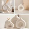 Goodsright Decor White Donut Vase | Vase Set of 3 | Hollow Ceramic Vase | Pampas Grass Vase | Ceramic Vase Set | Nordic Minimalistic Vase | Vases for Decor | White Vase | Boho Home Decor | Living Room Decor