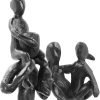 Goodsright Decor Rustic Family Figurines, Cast Iron Art Home Decoration Statue with Gift Card for Anniversary Birthday (Family of Four Carrying)