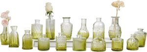 Goodsright Decor Glass Bud Vase Set of 30, Small Flower Vases, Glass Vases for Centerpieces, Vintage Home Table Decorations Bud Vases (30 Pcs, Amber)