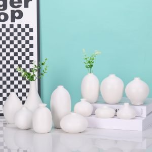 61tyDJdBnvL._AC_SL1500 Goodsright Decor Bud Vases Set of 12 - White Ceramic Bud Vases in Bulk Dining Table Centerpieces, Cute Mini Small Flower Vase for Pampas Grass&Single Flower Decor, Ideal Wedding Window Sill Aesthetic Desk Decor