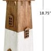 Goodsright Decor Wooden Lighthouse with Lights Nautical Tabletop Figurine Beach Themed Ornaments - Lighted Tower Light Wood Home D??cor Party Decoration (Brown)