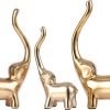 Goodsright Decor Exquisite Ceramic Elephant Family Statues: Decorative Elephant Figurines & Sculptures, Perfect for Home Decoration - Available in Elegant Black, White, Silver, and Gold (Assorted)