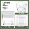 Goodsright Decor 6 Pack Square Glass Vases 5 x 5 x 5 Inch, Clear Cube Flower Vases for Centerpieces, Candle Holders for Wedding Party Home Decor