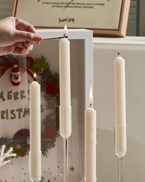 Goodsright Decor Candlestick Holders, Glass Taper Candle Holders Set of 8, Candle Holders for Candlesticks, for Christmas Events Party Wedding Reception Table Centerpiece Decorations