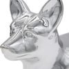Goodsright Decor Corgi Dog Statue - Metallic Silver Standing Ceramic Dog Statue - Decorative Dog Sculpture for Garden or Home D??cor - Corgi Dog Outdoor Statue - (10.82?? x 3.62?? x 6.61??)