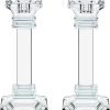 Goodsright Decor Crystal Candle Holders Set of 2-8" Tall Crystal Candlestick Holders - Ultra Elegant & Modern Centerpiece Home D??cor
