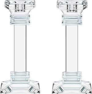 Goodsright Decor Crystal Candle Holders Set of 2-8" Tall Crystal Candlestick Holders - Ultra Elegant & Modern Centerpiece Home D??cor