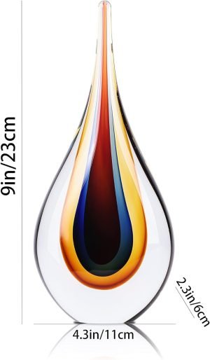 61wa0sthvSL._AC_SL1500 Goodsright Decor Hand-Blown Glass Ocean Wave Sculpture, Art Glass Centerpiece, Fish Tank Aquarium Marine Animal Ornament for Contemporary Home Decoration, Desk Decoration