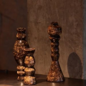 Goodsright Decor Yadan Art Ceramic Flower Vase Black Gold Arrangement Medieval Modern Wabi Sabi Tea Room Zen Sculpture Desktop Decoration Model B