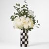 Goodsright Decor Large Checkered Vase, Modern Home Decor, Decorative Ceramic Flower Vase, Aesthetic Black & White Room Decor for Office, Bedroom, Living Room (11.25?? Tall)